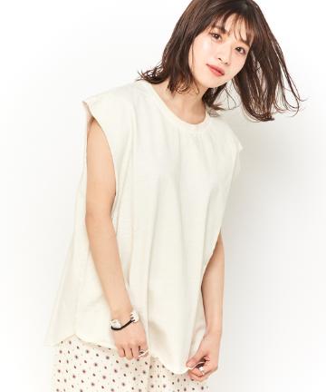 染め加工ビッグシルエットタンクトップ/フレンチスリーブ