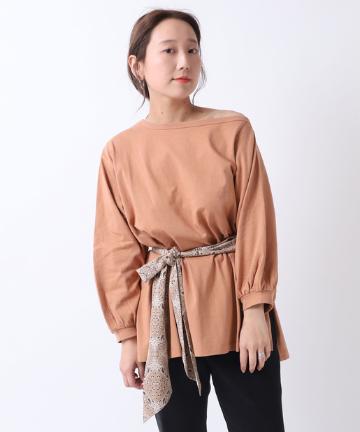 七分袖ボリュームワンショルプルオーバー