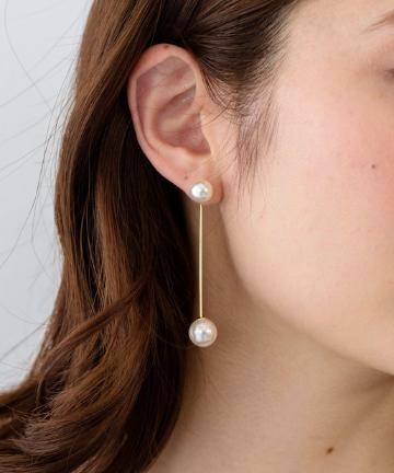 ダブルパールピアス