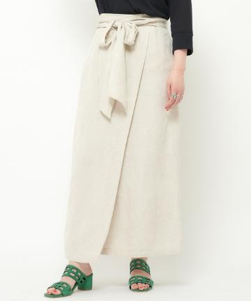 リネンラップロングスカート