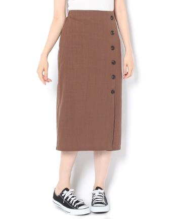 リネンボタンスリットスカート