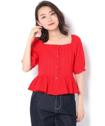 スクエアレースブラウス