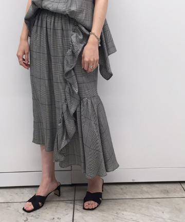 【Awfully】千鳥フリルアシメスカート
