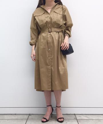 サファリシャツワンピース