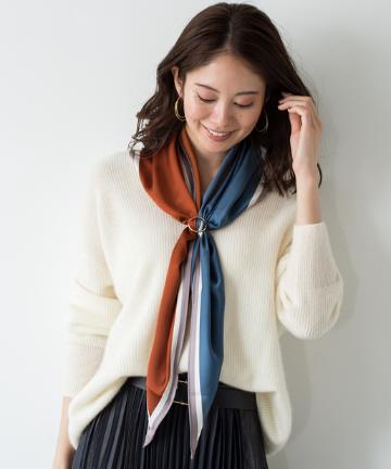 バイカラー三角スカーフ