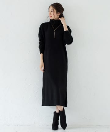 ヤク100タートルニットワンピース