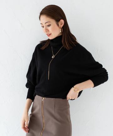 カシミヤ100タートルニット