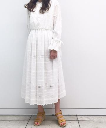 【Awfully】綿レースコンビワンピース