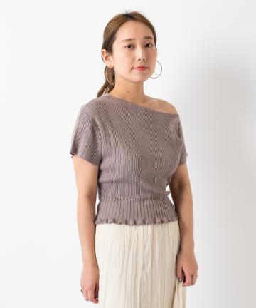 パターンメッシュワンショルTee