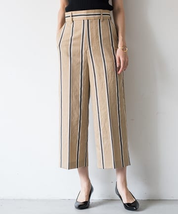リネンライクストライプパンツ