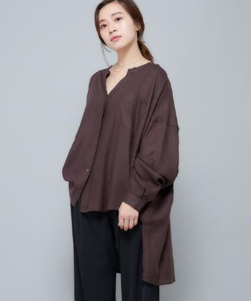 リネン混ビッグシルエットシャツ