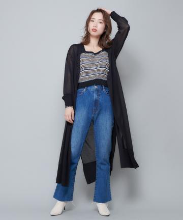 ロングシアーニットカーディガン