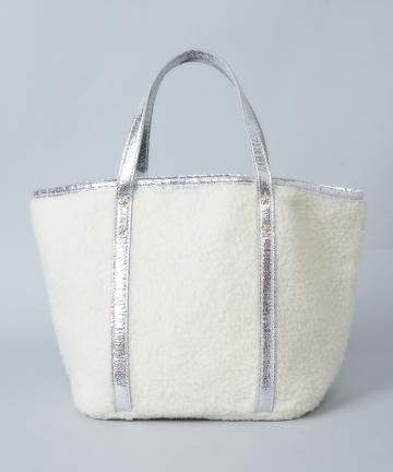 ボア×チェック柄リバーシブルトートバッグ