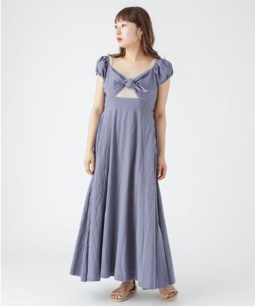 ドビーワッシャーロングワンピース
