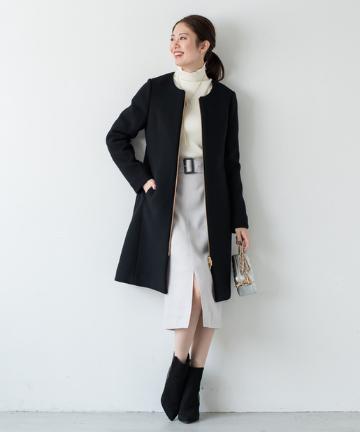 ウールノーカラーコート