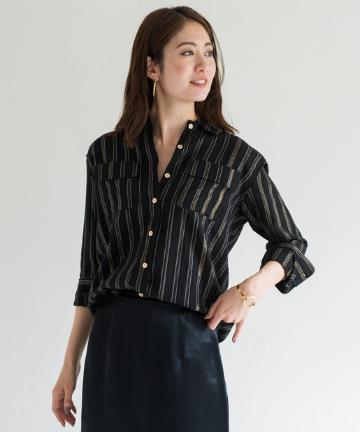 ラメストライプシャツ