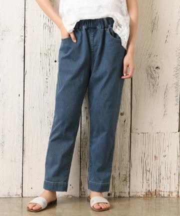 デニムテーパードパンツ