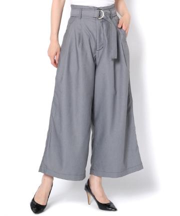 配色ステッチベルト付ワイドパンツ