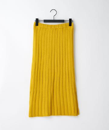 カシミヤタッチワイドリブニットスカート