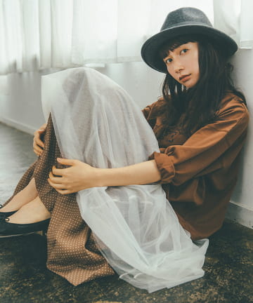 【Kazumiさん着用 2019AW】水玉プリントスカート