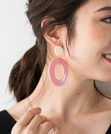 【ADIA KIBUR】ピンクサークルピアス