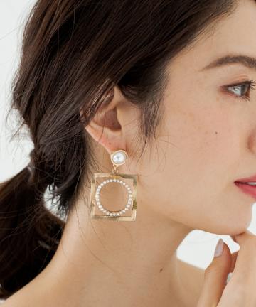 【ZHUU】パールコンビピアス