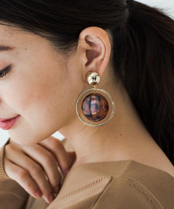 【a.v.max】リングコンビべっ甲ピアス