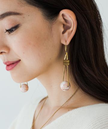 【DAVID AUBREY】ピンクストーンピアス