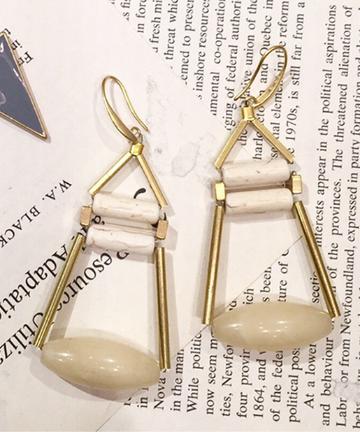 【DAVID AUBREY】アイボリーストーンピアス