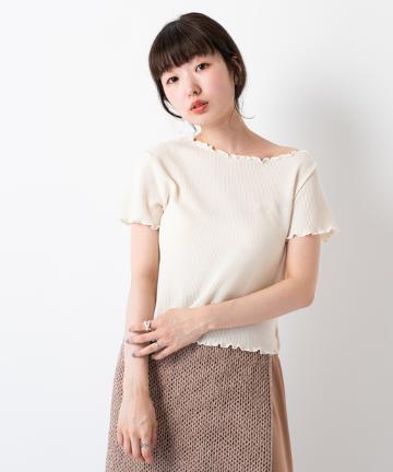 半袖パイピングメロウワッフルTee2