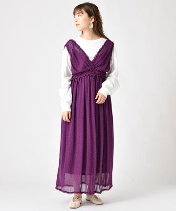 BINDU カシュクールレース使いワンピース