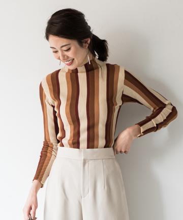 マルチストライプニット