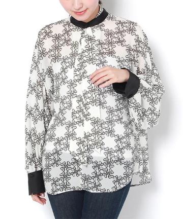 【PEELSLOWLY】モノグラムブラウス