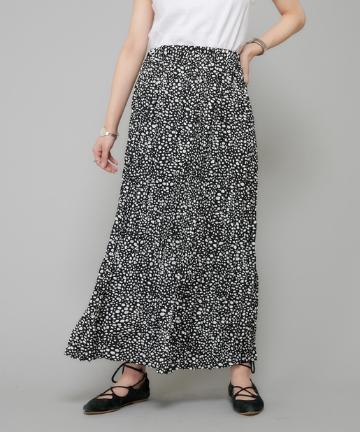ダルメシアンドット柄プリーツスカート