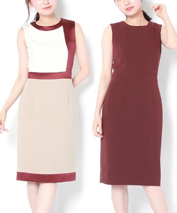 【PEELSLOWLY】カラーブロックリバーシブルドレス