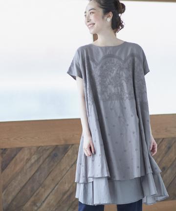 クロス刺繍ワンピース
