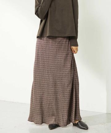 小紋柄マキシスカート【オンラインストア限定商品】