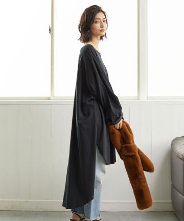 ラウンドイレギュラーヘムカットソー【オンラインストア限定商品】
