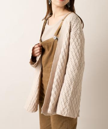 ［ｍline] ワッフルニットカーディガン