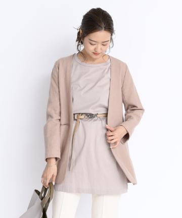 リネンノーカラージャケット