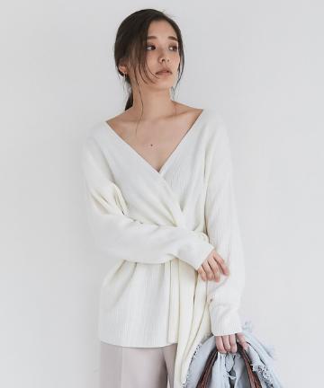 カシュクールリボンニット