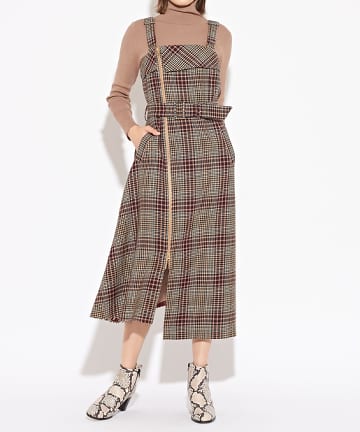 【Awfully】チェックオープンワンピース