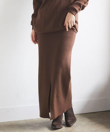 ウールカシミヤリブニットスカート