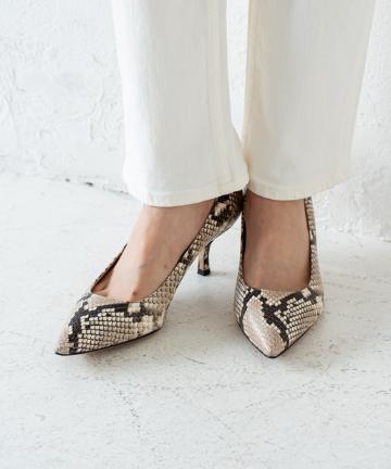 【FABIO RUSCONI】パイソン柄パンプス