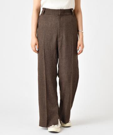ツイードライクスリットパンツ