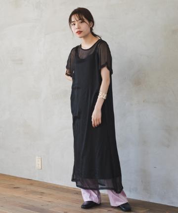 レイヤードシアーワンピースセット