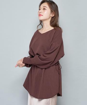 前後2wayワッフルドロストプルオーバー