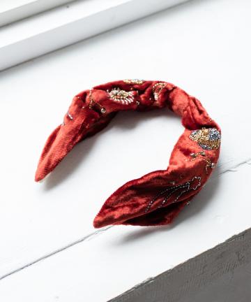 【NAMJOSH】レッドベロアヘアバンド