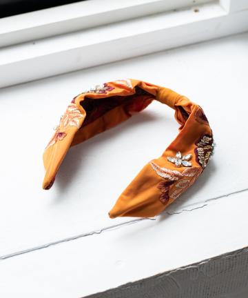 【NAMJOSH】オレンジベロアヘアバンド