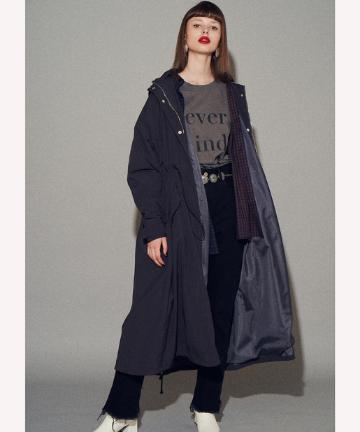 ギャザーロングコートワンピ